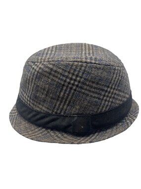 jazz hat place 1989 kids 4-6 years  gray plaid brim black READ